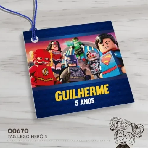 Tag Quadrada Lego Heróis - 00670