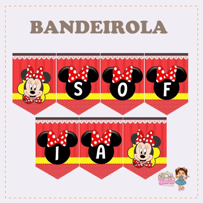 Kit Festa Só Um Bolinho MINNIE - Decoração de Festa