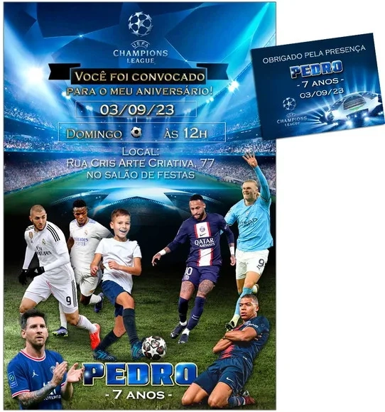 Convite Digital C/tag Futebol Champions Uefa 3