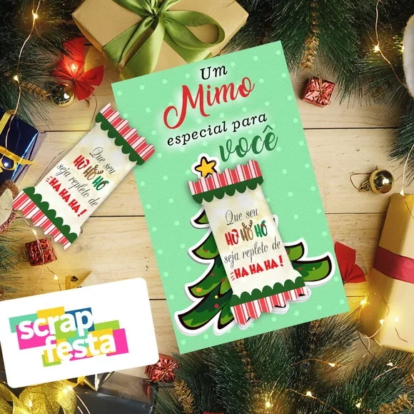 Card com Bala Personalizada Festa Natal