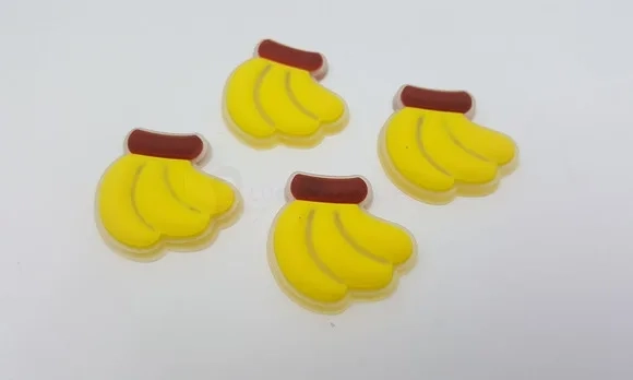 Aplique de Banana Emborrachado de 2,8cm Pacote com 6 Unidade