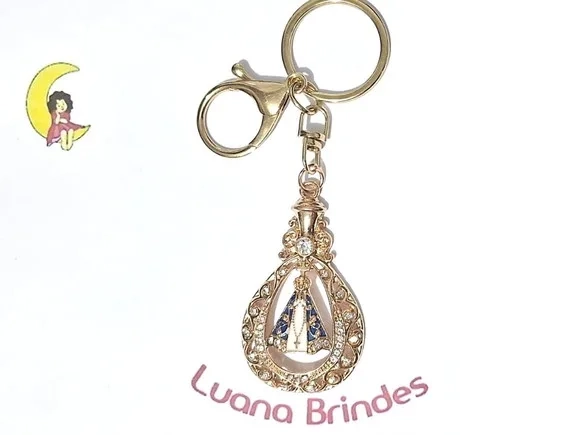 Chaveiro Nossa Senhora Aparecida com Strass Pct C/2 Unidades