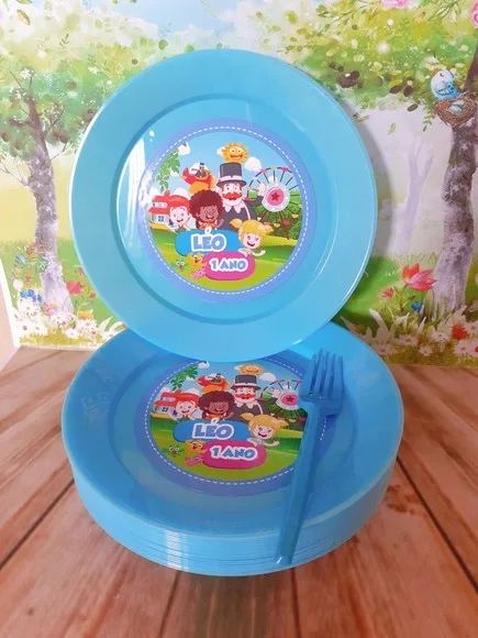 Kit Festa Mundo Bita para Bolo - Copo e Prato Personalizados