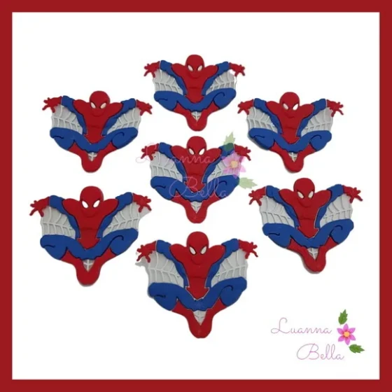 Aplique Emborrachado Homem Aranha- Pct C/5unds