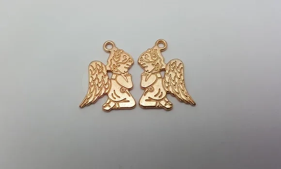 Pingente de Anjinho da Guarda Dourado com 2,4cm