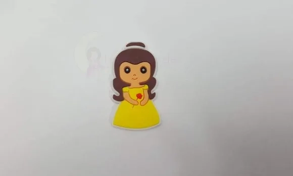 Aplique da Princesa Bela Emborrachado de 4cm
