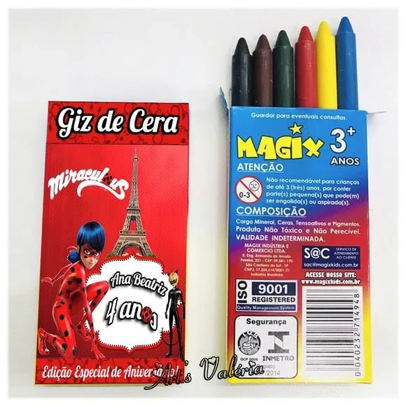 Giz de Cera Personalizado - Caixa com 6 Cores