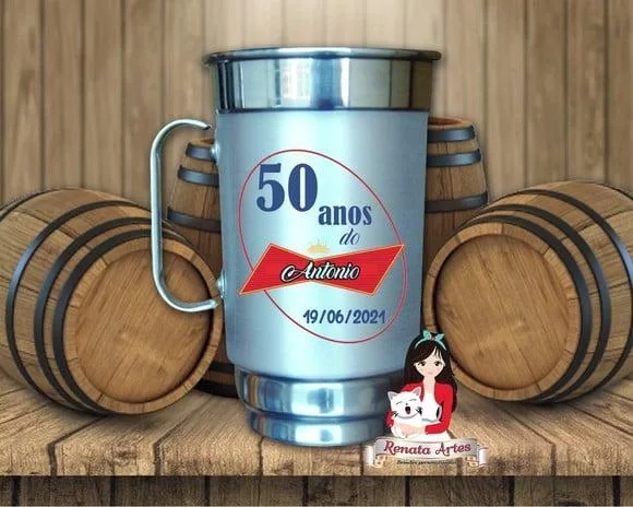 Caneca de Chopp Personalizada Aniversário 500 ml