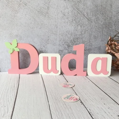 Blocos Nome Borboleta Decoração de Quarto de Bebê e Infantil