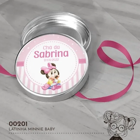Latinha Adesivada Minnie Baby - 00201