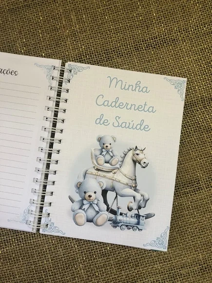 Caderneta de Saúde Personalizada - Brinquedos Vintage Menino