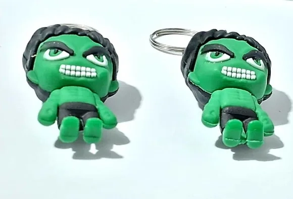 Chaveiro Hulk 3d Emborrachado Pacote com 2 Unidades