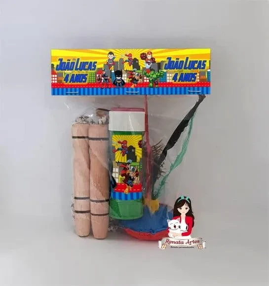 Kit Lembrancinha com Bolha de Sabão Super Heróis Baby