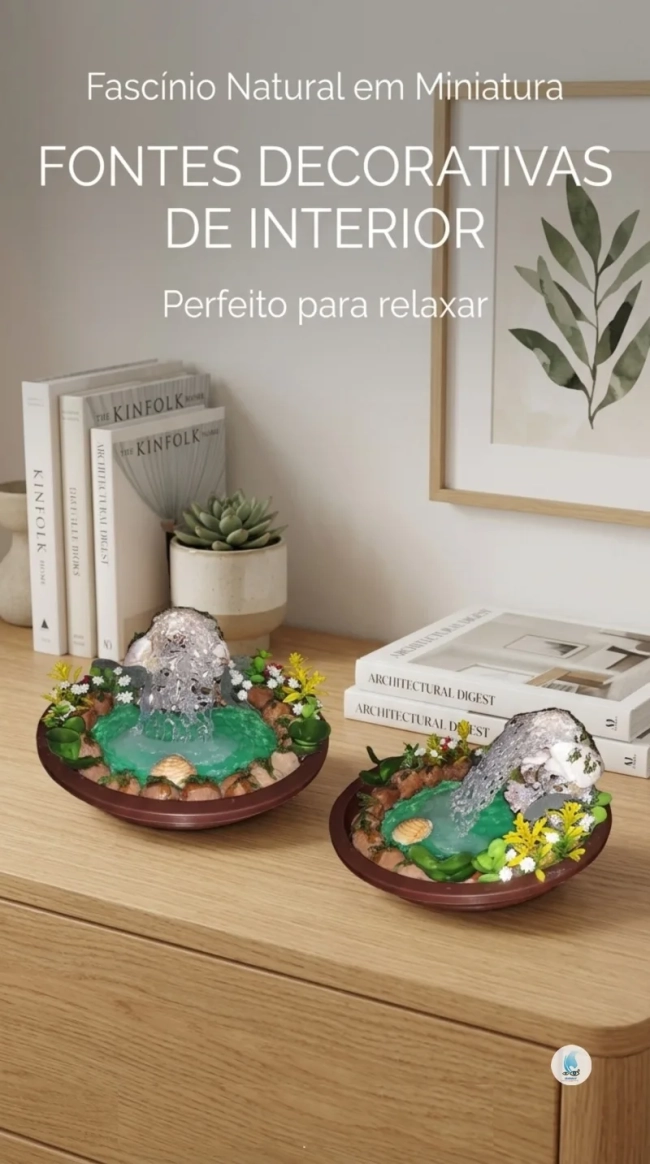 Fonte Artesanal Artificial para Decoração - Não Uso de Água