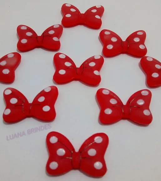 Aplique Mini Laço de borracha - pct c/ 8 unidades