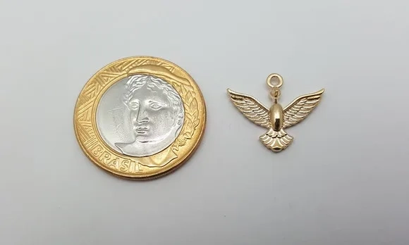 Pingentes Divino Espírito Santo Dourado 1,7cm Pct 8 Unidade