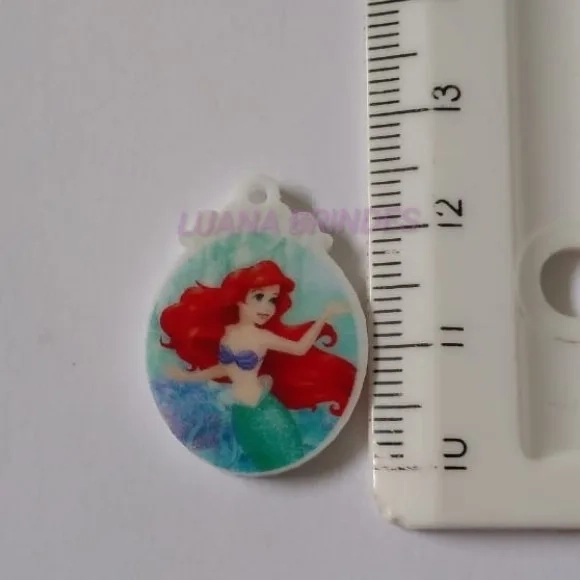 Kit Princesa Ariel Aplique e Pingente Acrílico 3 Kits