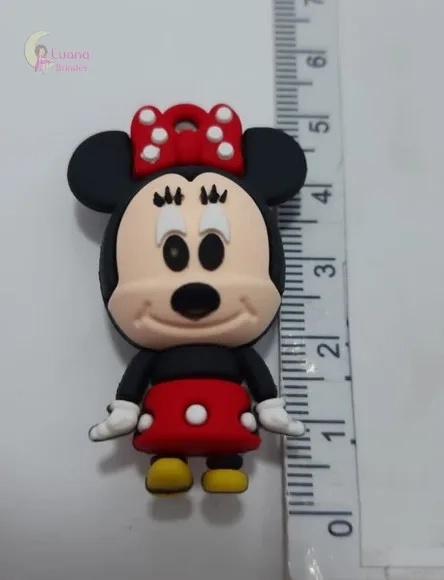 Pingente Minnie de Borracha - 4,6cm - pct c/2 unidades