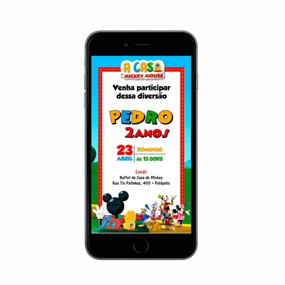 Convite Digital Whatsapp - Casa do Mickey
