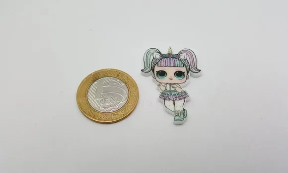 Pingente LOL Unicorn em Acrílico UV de 4cm