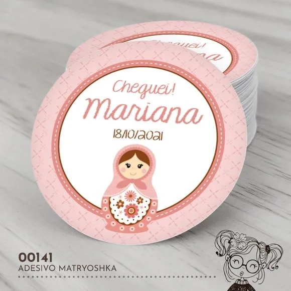 Adesivo Redondo Matryoshka - 00141