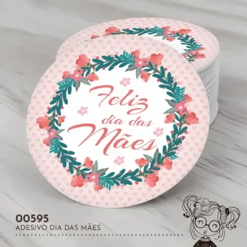 Adesivo Redondo Dia das Mães - 00595