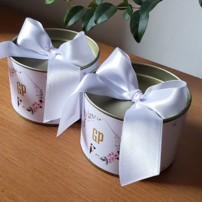 Lembrancinha de casamento tubolata 5x7 Tampa Metalizada Dourada