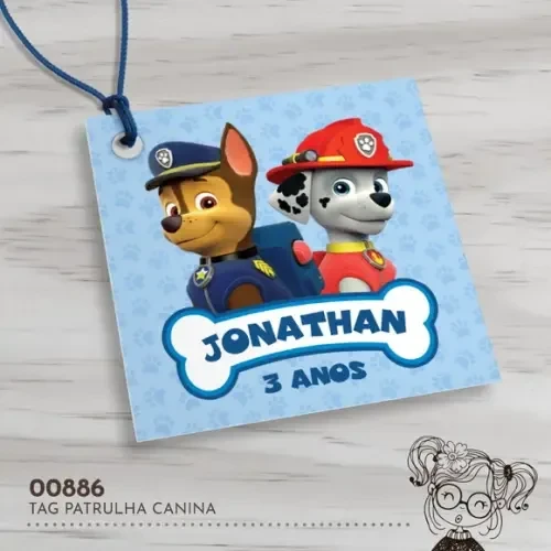 Tag Quadrada Patrulha Canina - 00886