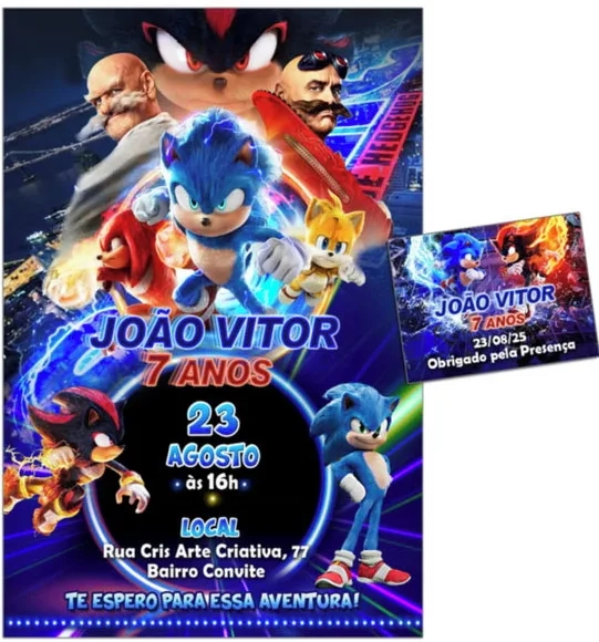 Convite Digital C/tag Sonic 5