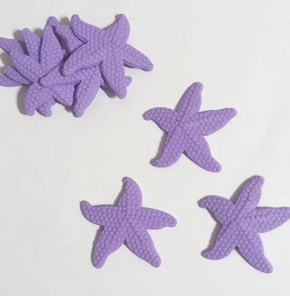 Aplique Estrela do Mar Lilás Emborrachado - 7 Unidades