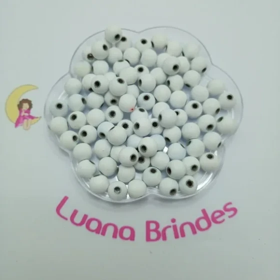Bola Emborrachada Branca 10mm Pct 60 Unidades