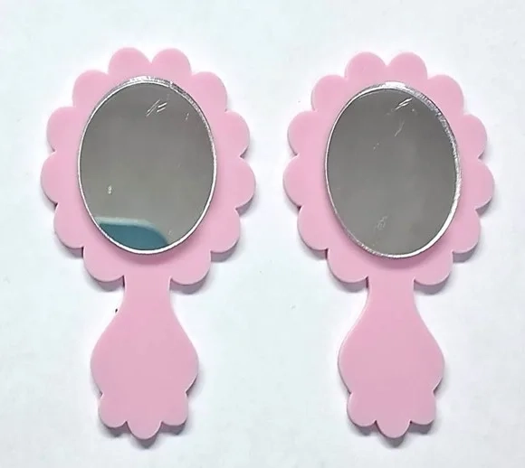 Espelho Princesa Rosa de Acrílico 5,5cm-6 Unidades