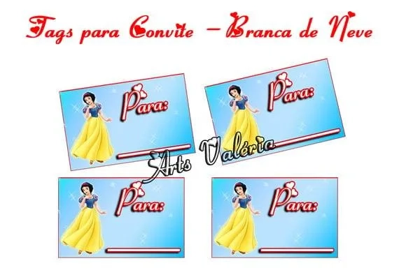 Tag para Convites Branca de Neve