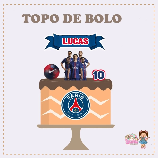 Kit Festa Só Um Bolinho PSG - Decoração de Festa