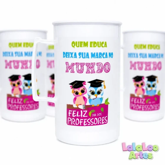 Lembrancinha Caneca Personalizada Dia dos Professores Quem Educa deixa sua Marca no Mundo