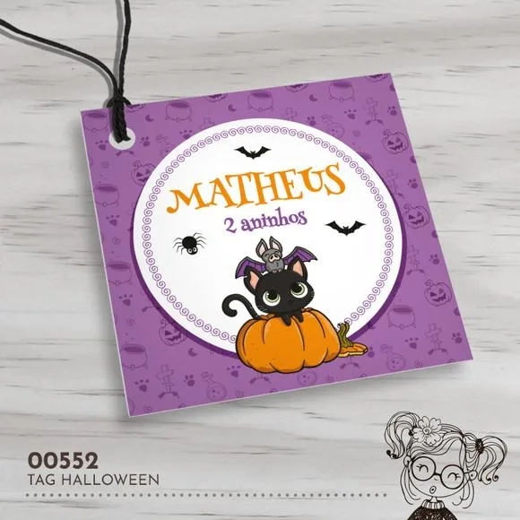 Tag Quadrada Halloween - 00552