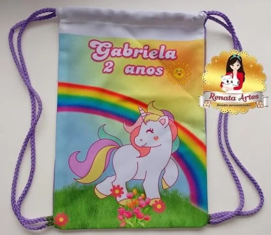 Mochila de Tecido Unicórnio