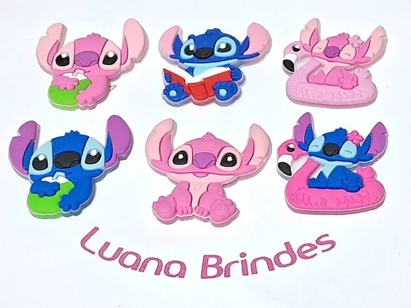 Aplique Stitch e Angel Emborrachado Pacote com 6 Unidades