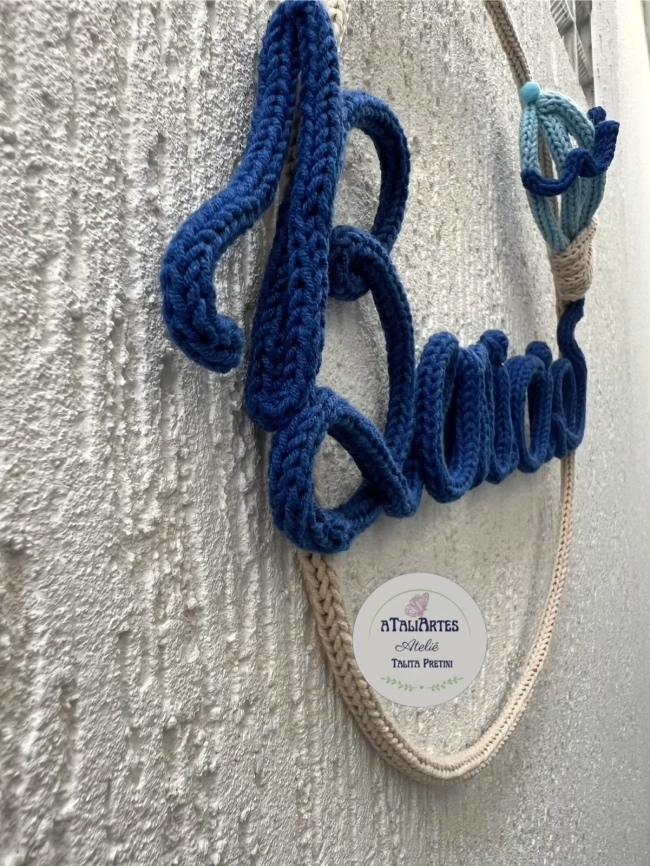Guirlanda Nome personalizado com balão 3d em tricotin