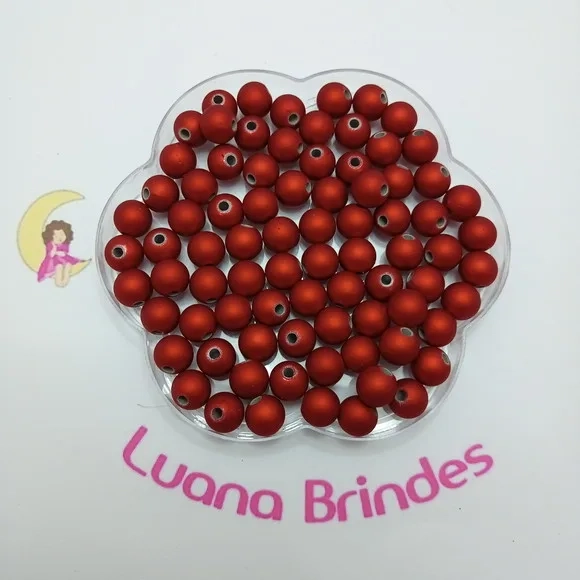 Bolinha Emborrachada Vinho Metalizada 10mm Pct 100 Unidades