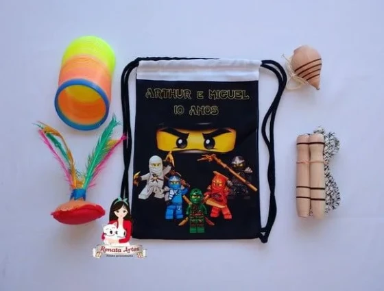 Ninjago - Mochila Boa Infância Tema Ninjago Preto