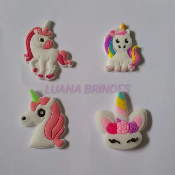 Aplique de Unicórnios Variados Emborrachado - Pct C/8 Unid