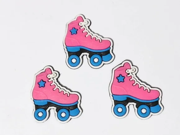 Aplique Patins Pink e Azul Emborrachado - 6 Unidades