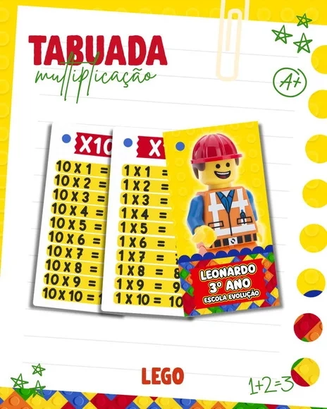Chaveiro Tabuada Personalizada