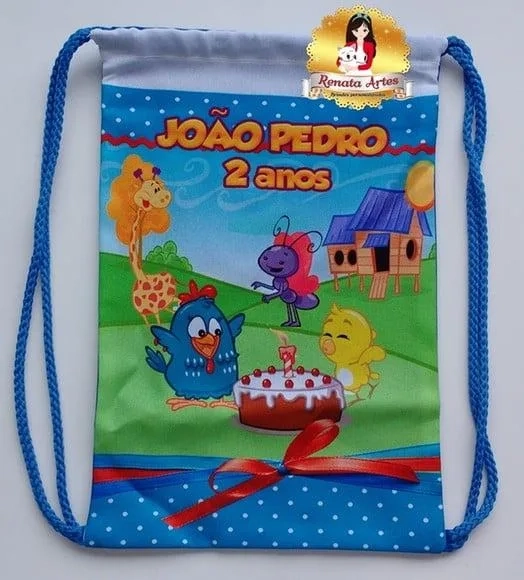 Mochila de Tecido Galinha Pintadinha