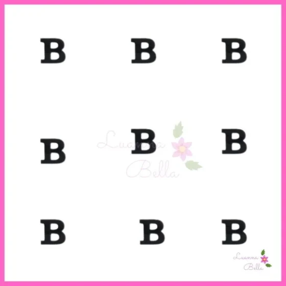 Aplique Letra B de Acrílico Preto - Pct c/ 8 unidades