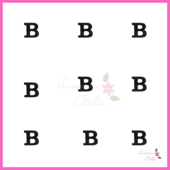 Aplique Letra B de Acrílico Preto - Pct c/ 8 unidades