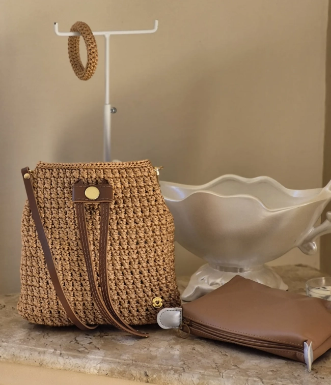 Bolsas em crochê Modelo Bucket (saco)