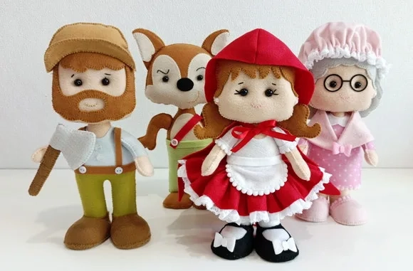 Combo Chapeuzinho Vermelho e Seus Amigos 10 Peças