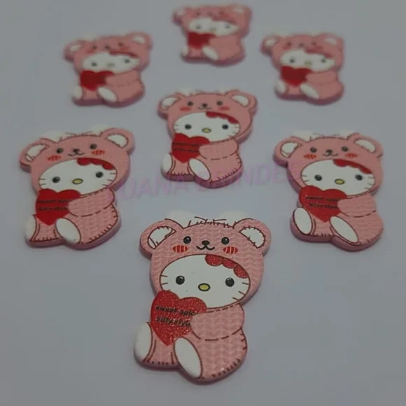Aplique da Hello Kitty de Acrílico - Pct com 5 Unidades